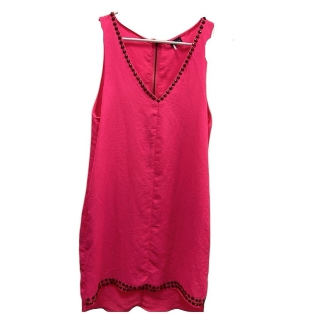 Sparkle & Fade medium pink sleeveless dress w studs party, cocktail